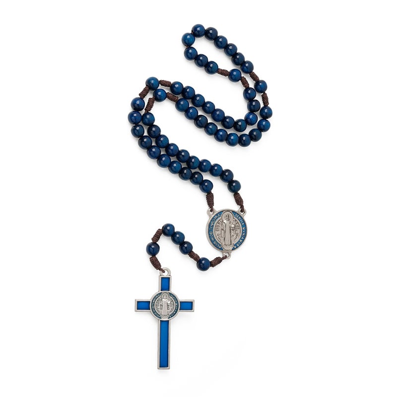Intercession St. Benedict Holy Medal Rosary (Blue) - Image 3