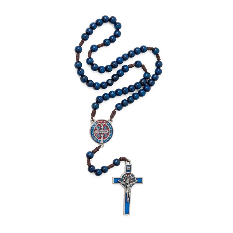 Intercession St. Benedict Holy Medal Rosary (Blue) - Image 2