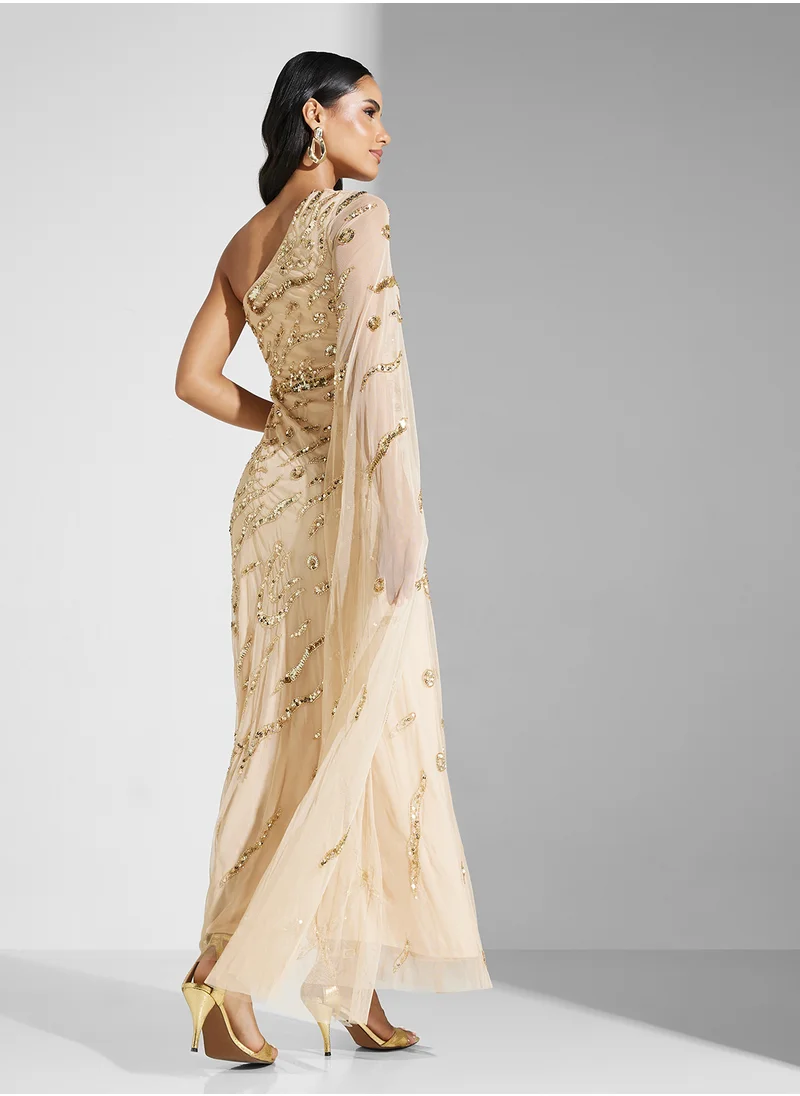 اميليا روز Embellished One Shoulder  Dress