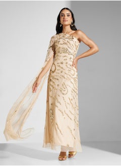 Amelia Rose Embellished One Shoulder  Dress  - Image 4
