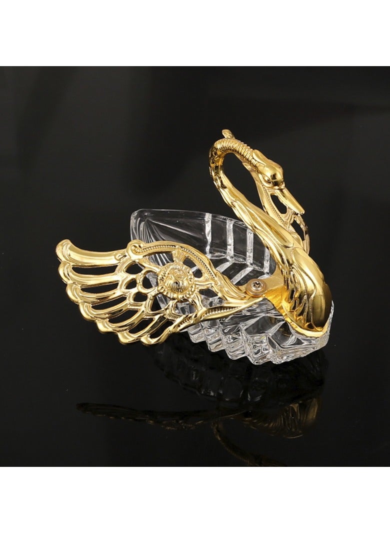 عام وعاء سكر على شكل بجعة من الكريستال، إناء توابل مطبخي فاخر، يجمع بين الوظائف العملية والزينة المصنوعة من المعدن اليدوي الراقي. - Image 2