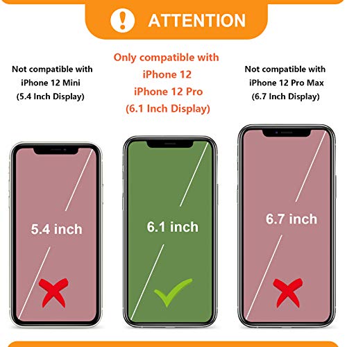 Bocasal Crossbody Wallet Case for iPhone 12/12 Pro, RFID Blocking PU Leather Zipper Handbag Purse Flip Cover, Kickstand Folio Case with Card Slots Holder Wrist Strap Lanyard 5G 6.1 Inch (Black) - Image 2