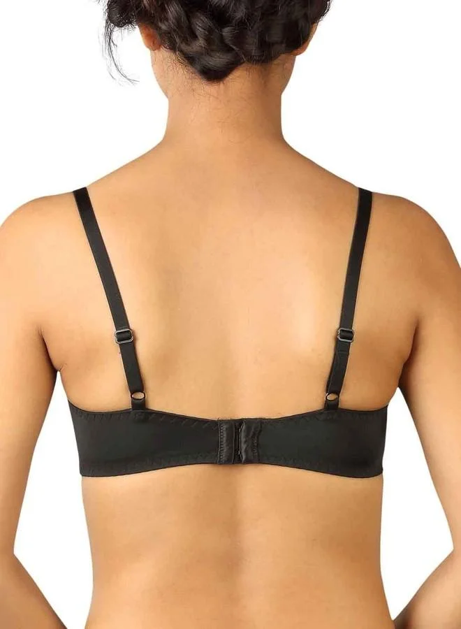 ترايامف Triumph T-Shirt Bra for Women Padded Non Wired Everyday Bra Invisible Wireless Seamless Lingerie Soft Moulded PU Cup Support Comfortable Smooth Microfiber T-Shirt Bra Black 36B Pack of 1