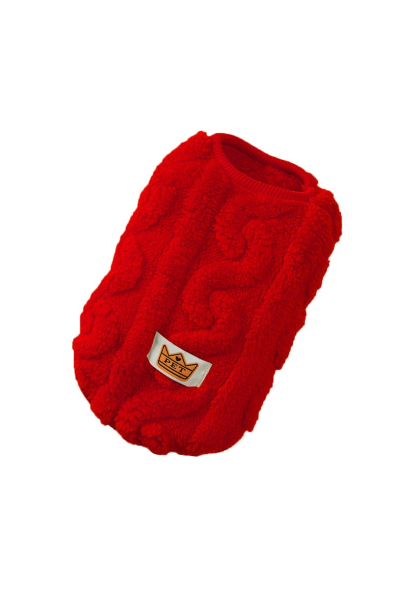 erorex L Red Soft Cozy Cat Clothes Autumn Winter Warm Fleece Sweatshirt for Small Dogs Puppy Kitten Jacket