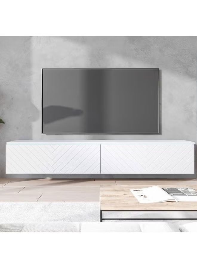 Al Zakharef Furniture Al Zakharef Alone TV Stand – Modern White Entertainment Unit (180cm) - Image 1