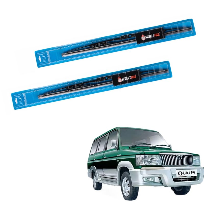 Wheelyfine Windshield Car Wiper Blades Metal Frame Water Repellant Cleaning Wiper Blades Refills Best for Force Gurkha (1998 Onwards) Dr 16"/Pa 16" - Image 3
