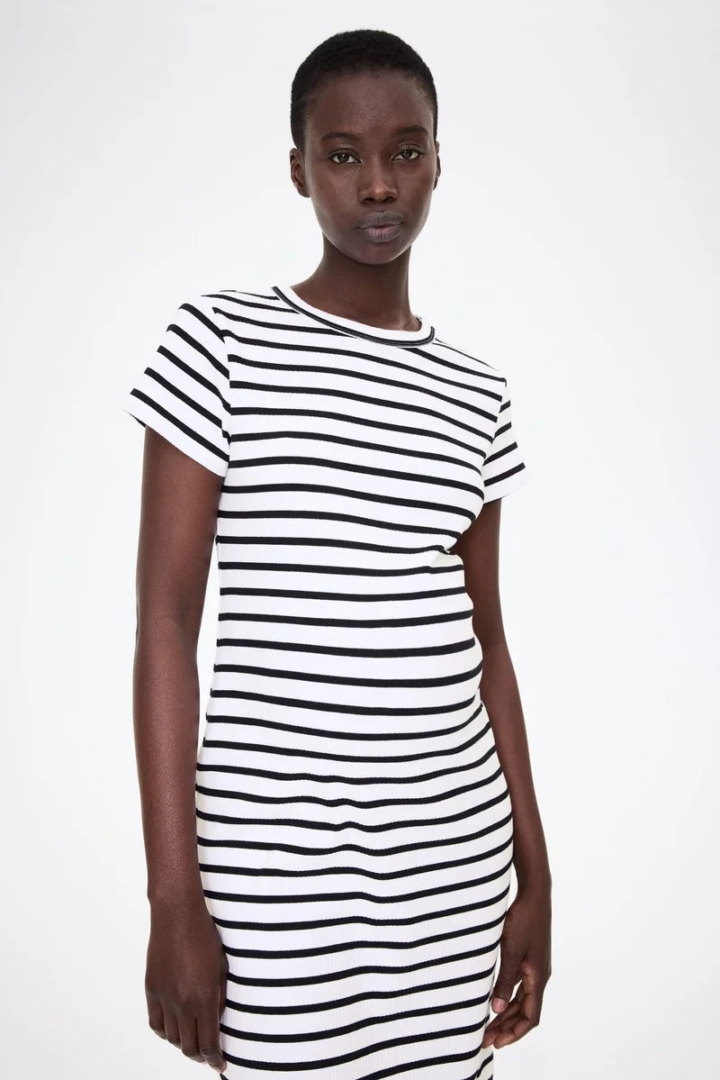 اتش اند ام MAMA Ribbed T-shirt dress