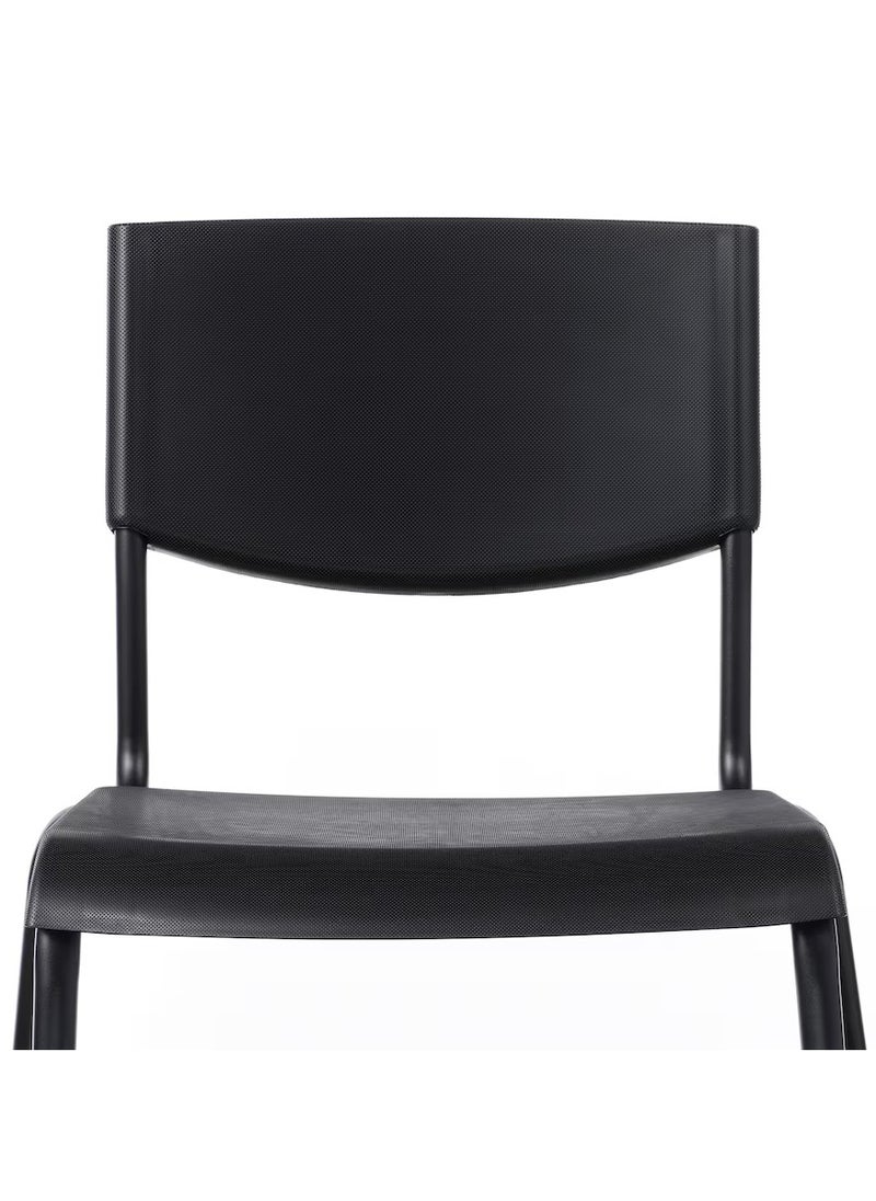 Generic - Bar Stool - Bar Chair - Long Chair (Backrest Comfy Footrest Relaxed Sitting Posture) Black 74 cm - Image 1