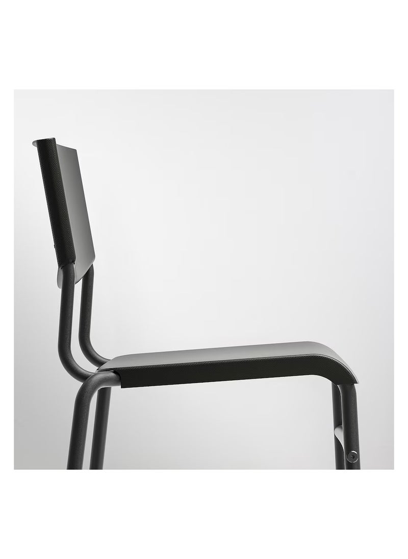 Generic - Bar Stool - Bar Chair - Long Chair (Backrest Comfy Footrest Relaxed Sitting Posture) Black 74 cm - Image 1