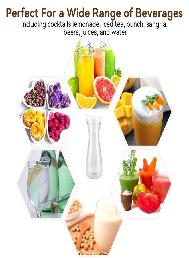 Agatige Water Carafe, Clear Acrylic Water Drink Pitcher Milk Beverage Dispenser Juice Jars with Flip Top Lids for Refrigerator, Bar Home Restaurant Water, Beverage (1, 32OZ) - Image 4