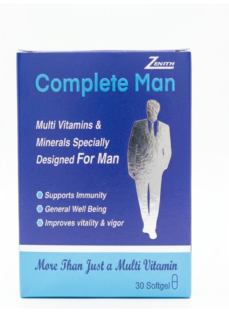 كبسولات كومبليت مان متعددة الفيتامينات والمعادن، 30 كبسولة