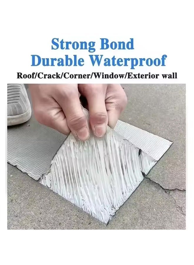 EHOME Waterproof Patch Duct Tape Aluminum Foil Butyl Tape for Roof Leak Surface Window Sill Gap Pipe Rupture,Outdoor Waterproof Leak Proof Repair Tape,Super Waterproof Strong Adhesive Tape-5*500cm - Image 4