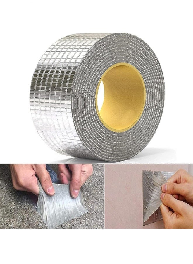 EHOME Waterproof Patch Duct Tape Aluminum Foil Butyl Tape for Roof Leak Surface Window Sill Gap Pipe Rupture,Outdoor Waterproof Leak Proof Repair Tape,Super Waterproof Strong Adhesive Tape-5*500cm - Image 1