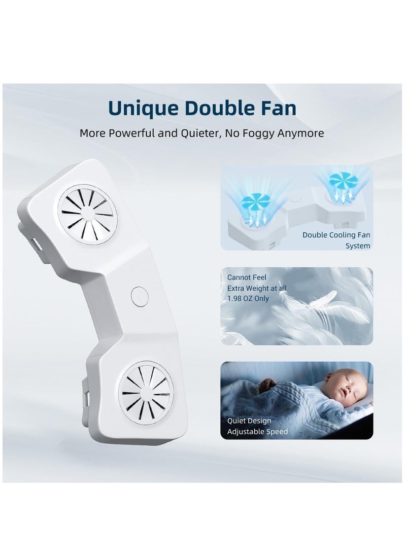SYOSI - VR Cooling Fan for Oculus Quest 2, VR Air Circulation Cooler Fan with 2 Speed Double Fan-Sweat Proof PU Leather Face Cover, Compatible with VR Accessories Fan, Relieve Lens Fogging and Hot Air - Image 1