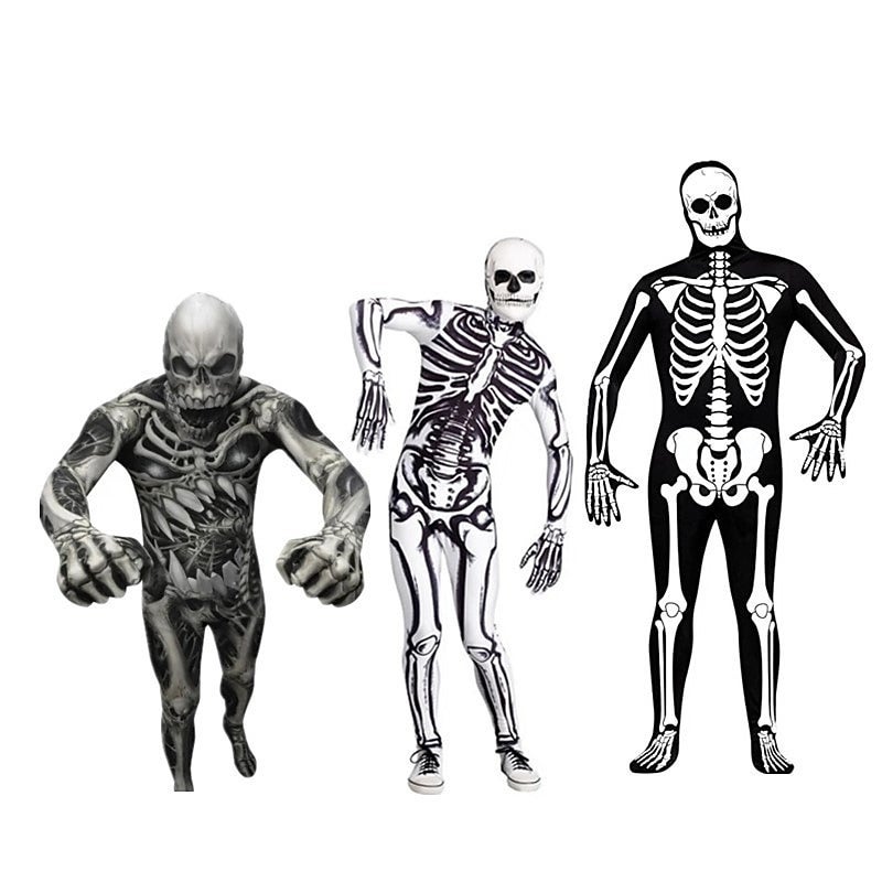 Bluejw Full Body Suit Cosplay Costume Bodysuits Skeleton Skull Zalgo Monster Cosplay Kid's Adults' Men's Boys' Carnival Masquerade Mardi Gras Party Halloween Performance Easy Halloween Costumes Dress Up - Image 5
