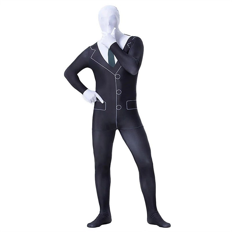 Bluejw Full Body Suit Cosplay Costume Bodysuits Skeleton Skull Zalgo Monster Cosplay Kid's Adults' Men's Boys' Carnival Masquerade Mardi Gras Party Halloween Performance Easy Halloween Costumes Dress Up - Image 1