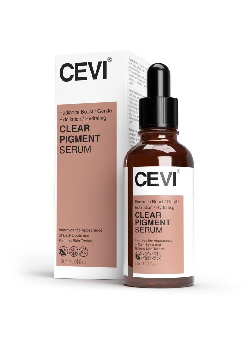 سيفى سيروم الوجه CEVI® Clear Pigment مع مُركّب مُركّز لاستهداف البقع  يُقلّل من تصبّغ البشرة ويُعزّز صفائها، لجميع أنواع البشرة