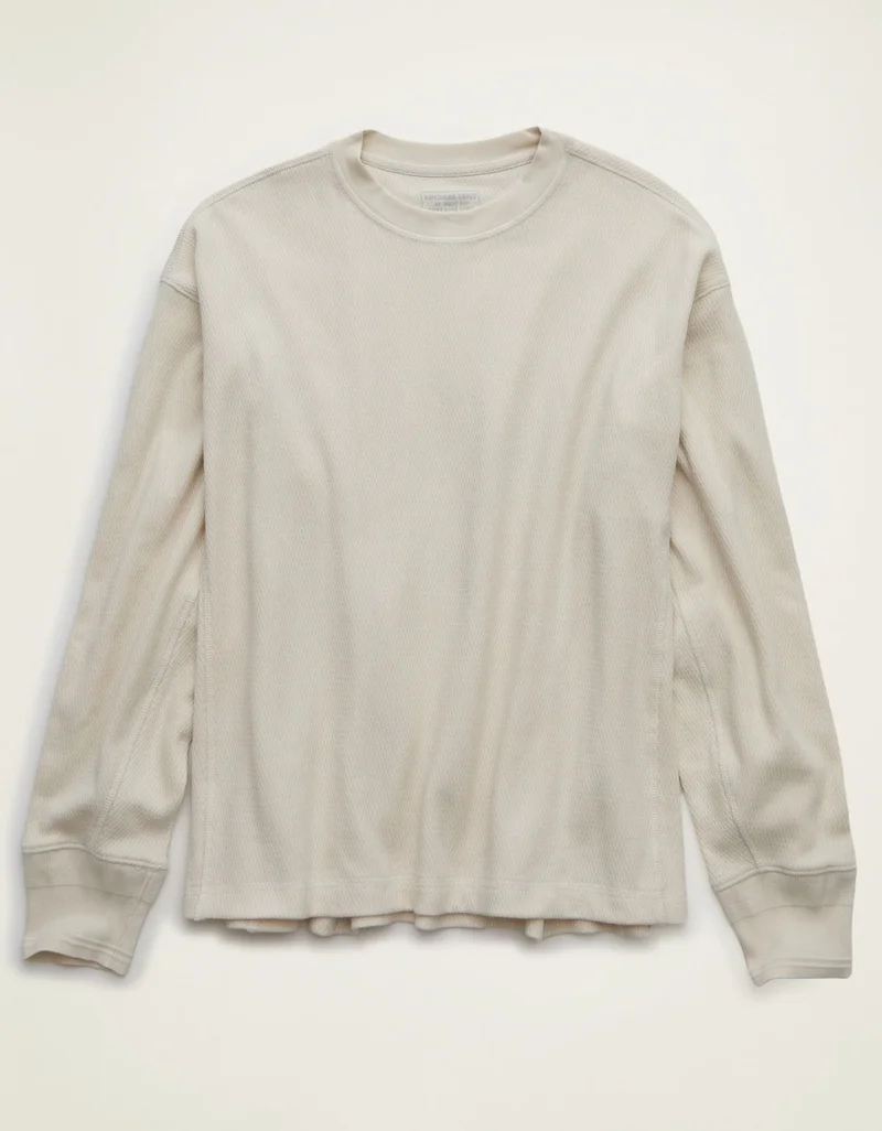 AE Boxy Fit Garment-Washed Thermal Shirt