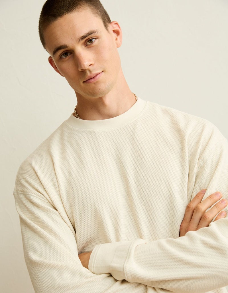 American Eagle AE Boxy Fit Garment-Washed Thermal Shirt - Image 4