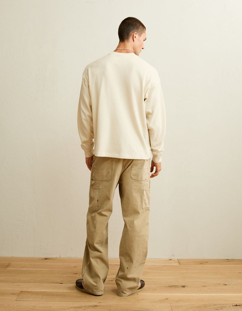 American Eagle AE Boxy Fit Garment-Washed Thermal Shirt - Image 2