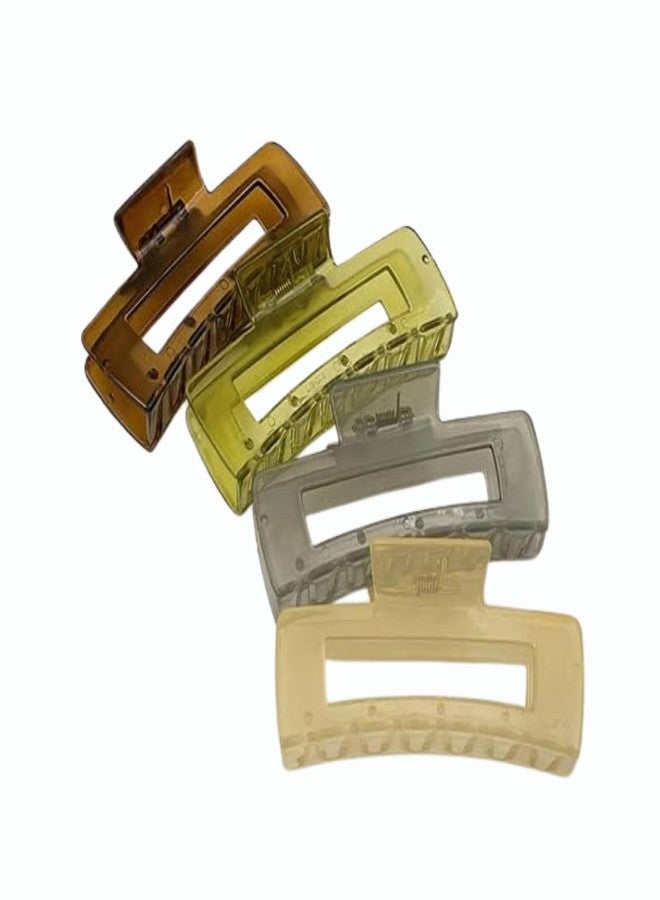 DIGALI ENTERPRISE Transparent Anti-Slip Hair Claw Clip for Women & Girls | Strong Grip Fancy Plastic Clamp | Stylish Hair Accessories for All Hair Types (Pack of 6) - Image 1
