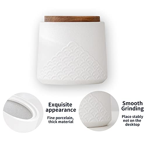 NS Online White Small Urn Ashes Keepsake - 4.3 inches Ceramic Sharing Sea Wave Decorative Urns, Capacity 30 Cubic inches Memorial Funeral urn for Human, Pets - Qnty 1 - Image 3