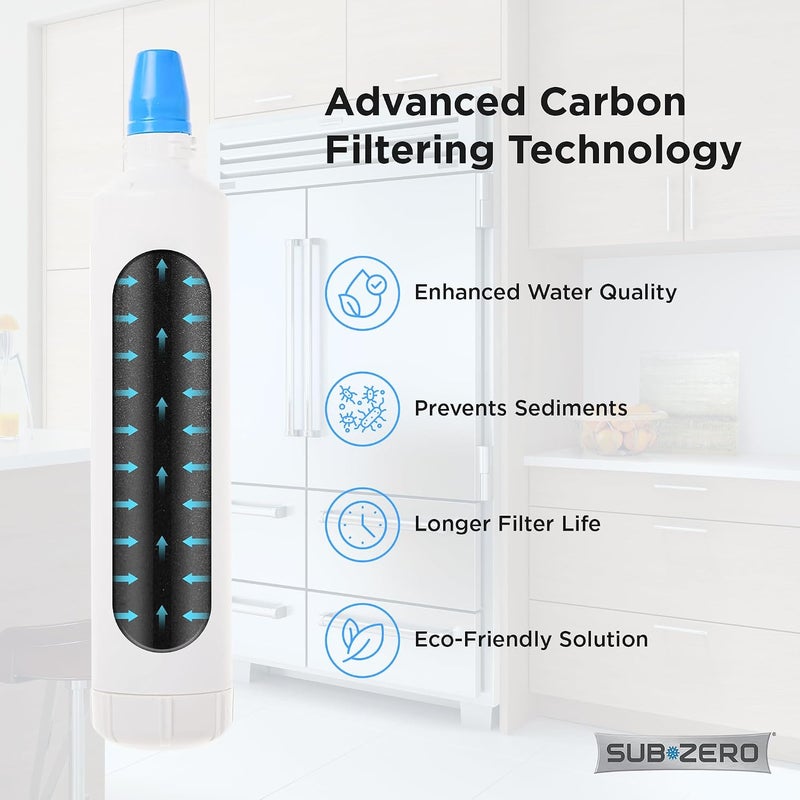 Subzero Sub-Zero Refrigerator Replacement Water Filter Cartridge and Air Filter Combo Pack 4204490 7007067 - Image 3
