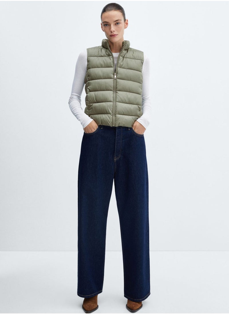 MANGO - Puffer Knitted Vest Coat - Image 1
