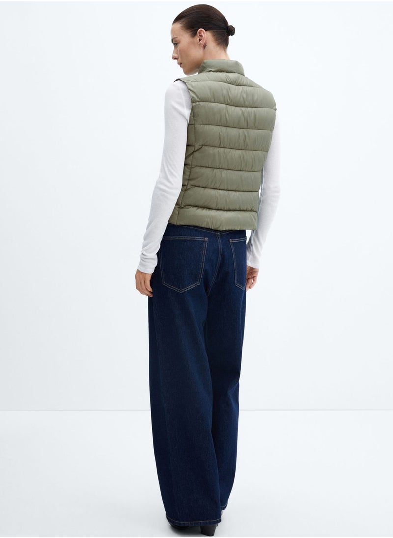 MANGO - Puffer Knitted Vest Coat - Image 1