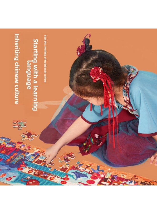 TOI Tuyi National Style Advanced Puzzle Children's Chinese Culture Cognition Enlightenment Education Educational Toys Puzzle Wholesale-Color:Advanced Puzzle National Style 7-long History-ordinary Edition - Image 5