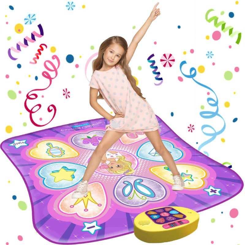 SUNLIN Dance Mat Toys for Girls Ages 310 Dance Pad with LED Lights Adjustable Volume 9 Builtin Music 7 Game Modes 5 Challenge Levels Christmas Birthday Gifts for 3 4 5 6 7 8 Years Old Girl - Image 2