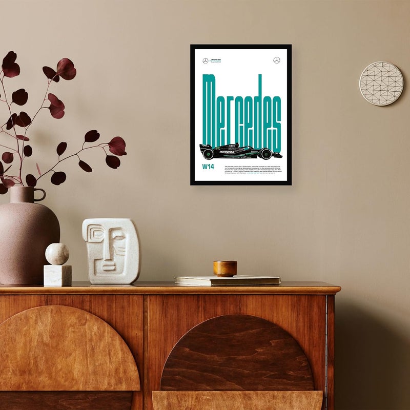 CodersParadise إطارات ملصقات جدارية مرسيدس | 8x12 بوصة (حجم A4) | إطارات فنون جدارية معلقة للمنزل وغرفة النوم وغرفة المعيشة وجمالية الجدران | أعمال فنية مؤطرة - Image 3