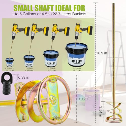 VIXAVI Paint Mixer for Drill - Drill Paint Mixer Works with Any Drill Bit - Rust-Proof Paint Stirrer for Drill - Paint Stirring Drill Attachment for 1-5 Gallon Bucket - Drill Mixer for Paint, Resin & Epoxy - Image 4