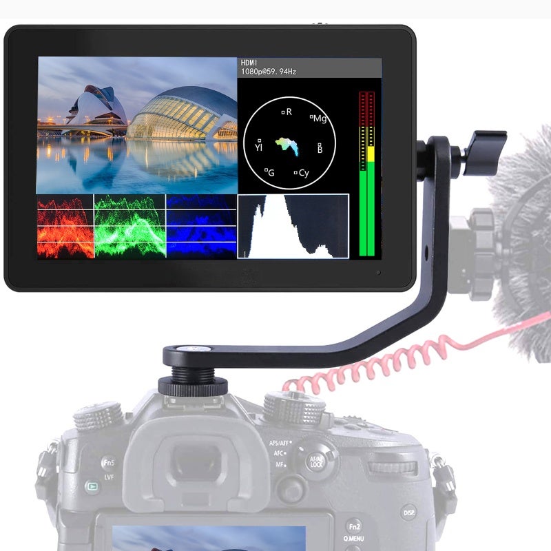 Field Monitor: 5.5 Inch 1920x1080 IPS Touch Panel, 460Nits Brightness - Accurate Color Reproduction With ITU Standards, HDMI Loop Output for DSLR/Mirrorless Camera Filming Sessions - Image 1