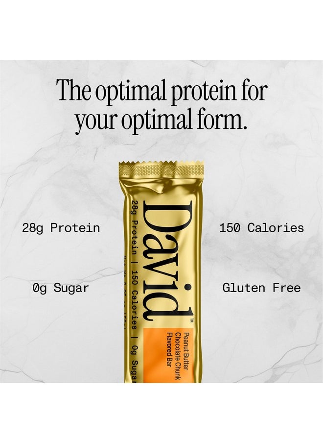 David David, Protein Bar, Peanut Butter Chocolate Chunk, Pack of 12 Protein Bars | 28g of Protein | 150 Calories | 0g of Sugar - High Protein, Low Carb, Gluten Free Protein Bar  - Image 3