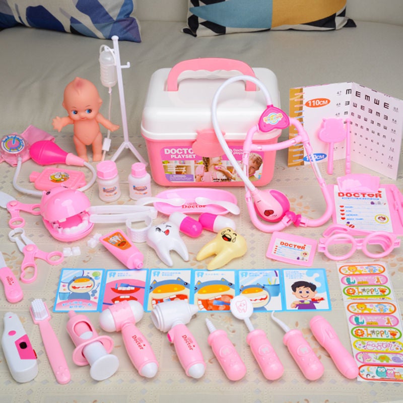 Children's Baby Stethoscope Injection Tool Box Little Doctor Play Nurse Toy Set Girl Boy Play House - Image 4