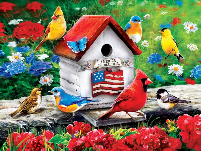 MasterPieces 300 Piece EZ Grip Jigsaw Puzzle - An American Birdhouse - 18"x24" - Image 2