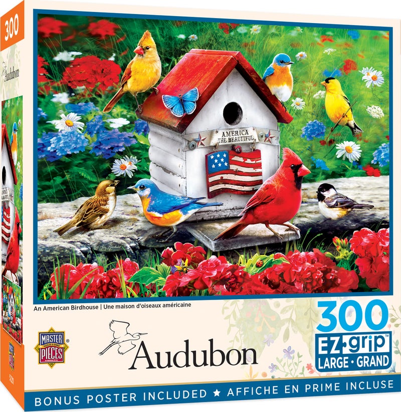 MasterPieces 300 Piece EZ Grip Jigsaw Puzzle - An American Birdhouse - 18"x24" - Image 1