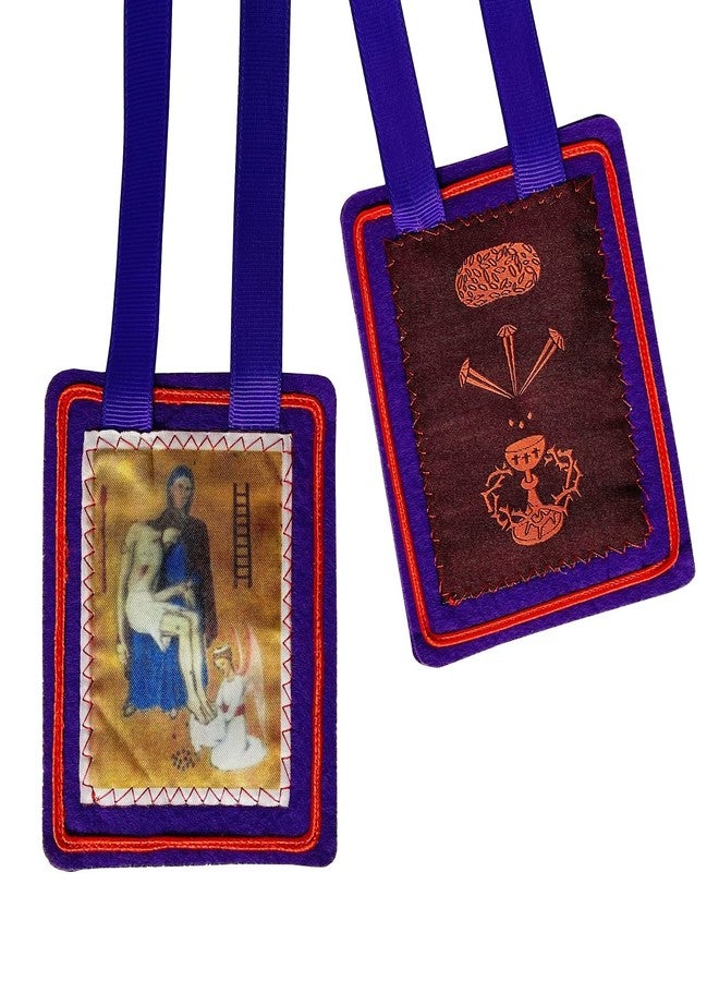 ESNOY Scapulars Catholic,Purple Scapular of Benediction and Protection, Scapular of Marie Julie Jahenny, Escapularios Catolicos, Handmade Scapulars Catholic Necklace Gift for Church Religious Decor - Image 1