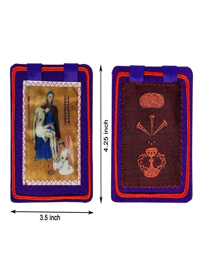 ESNOY Scapulars Catholic,Purple Scapular of Benediction and Protection, Scapular of Marie Julie Jahenny, Escapularios Catolicos, Handmade Scapulars Catholic Necklace Gift for Church Religious Decor - Image 2