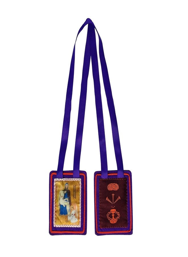 ESNOY Scapulars Catholic,Purple Scapular of Benediction and Protection, Scapular of Marie Julie Jahenny, Escapularios Catolicos, Handmade Scapulars Catholic Necklace Gift for Church Religious Decor - Image 3