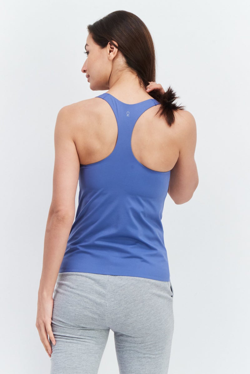 SKECHERS Women Sportswear Fit Sleeveless Training Top, Slate Blue - Image 3
