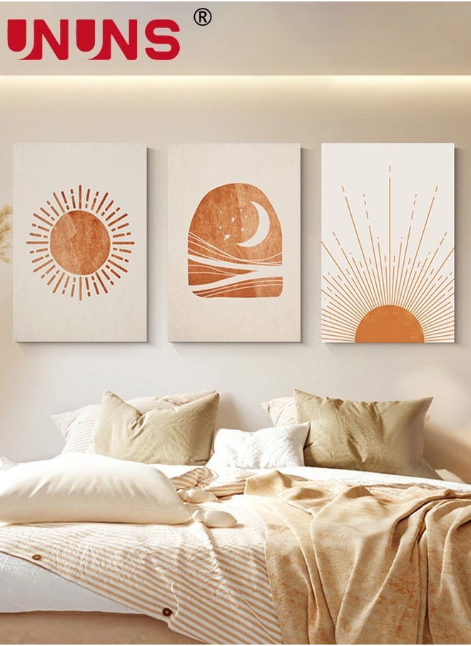 UNUNS 3Pcs Abstract Wall Art Home Decor,Moon And Sun Prints For Living Room Bedroom,Large Modern Canvas Wall Art,30x40cm(Only Drawing Core)  - Image 1