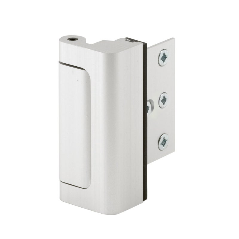 Prime-Line U 10827 Door Reinforcement Lock â€“ Add Extra, High Security to your Home and Prevent Unauthorized Entry â€“ 3 In. Stop, Aluminum Construction, Satin Nickel (Single Pack) - Image 1