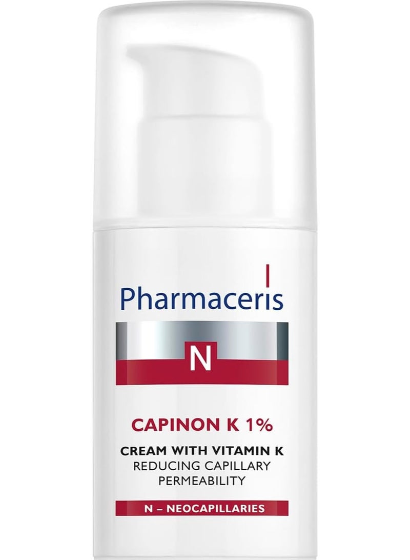 Pharmaceris CAPINON K 1% CREAM WITH VITAMIN K REDUCING CAPILLARY PERMEABILITY 30ML - Image 1