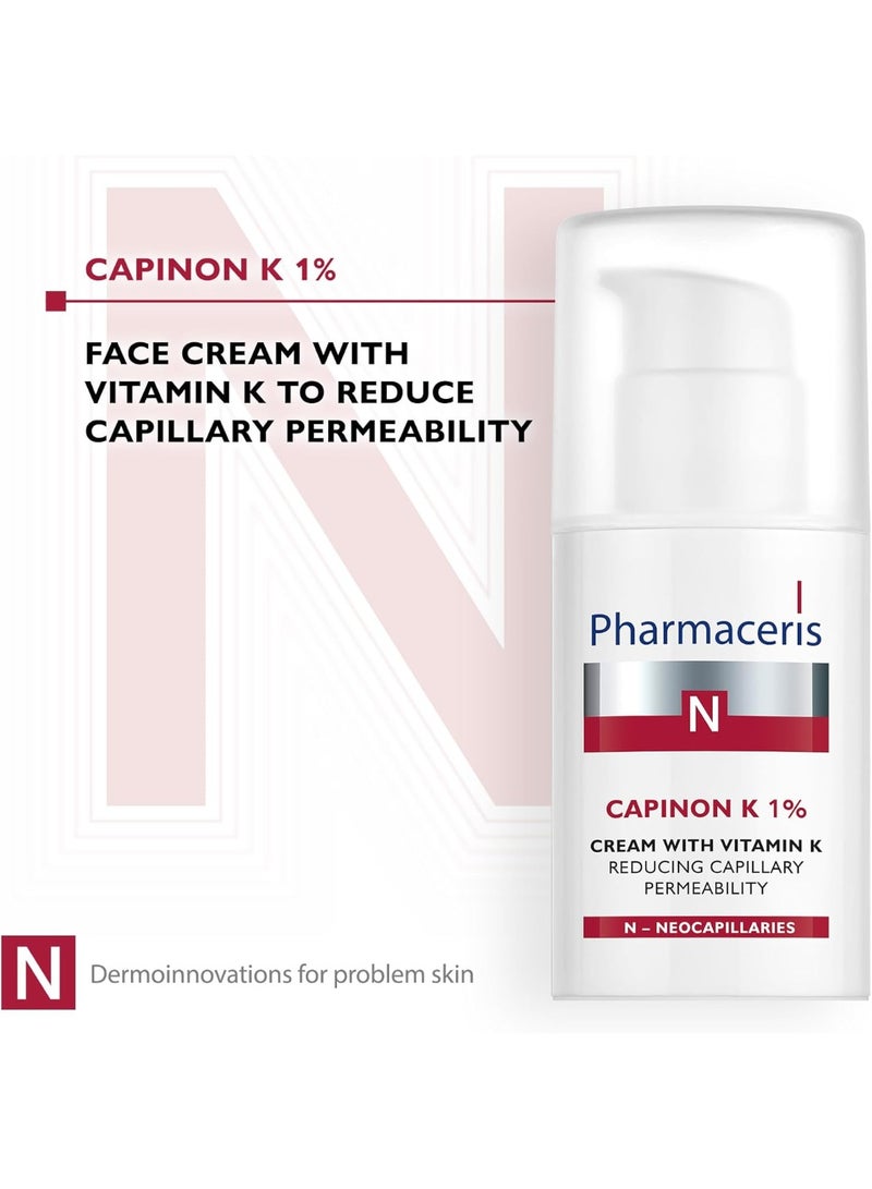 Pharmaceris CAPINON K 1% CREAM WITH VITAMIN K REDUCING CAPILLARY PERMEABILITY 30ML - Image 3