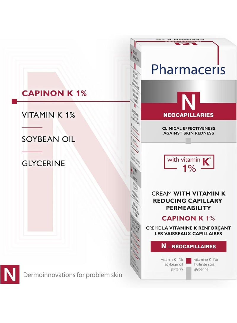 Pharmaceris CAPINON K 1% CREAM WITH VITAMIN K REDUCING CAPILLARY PERMEABILITY 30ML - Image 4