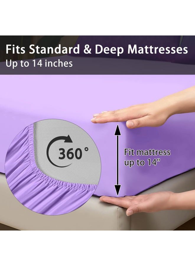 Pamnest Comforter Set Queen Size, Colorful Girls Ombre Purple Glitter 7 Pcs Bedding for Kids and Adults, Neon Blue Teal Bed Sheet Sets with Fitted Sheet 2 Pillowcases & 2 Shams for Bedroom Bed Decor - Image 4