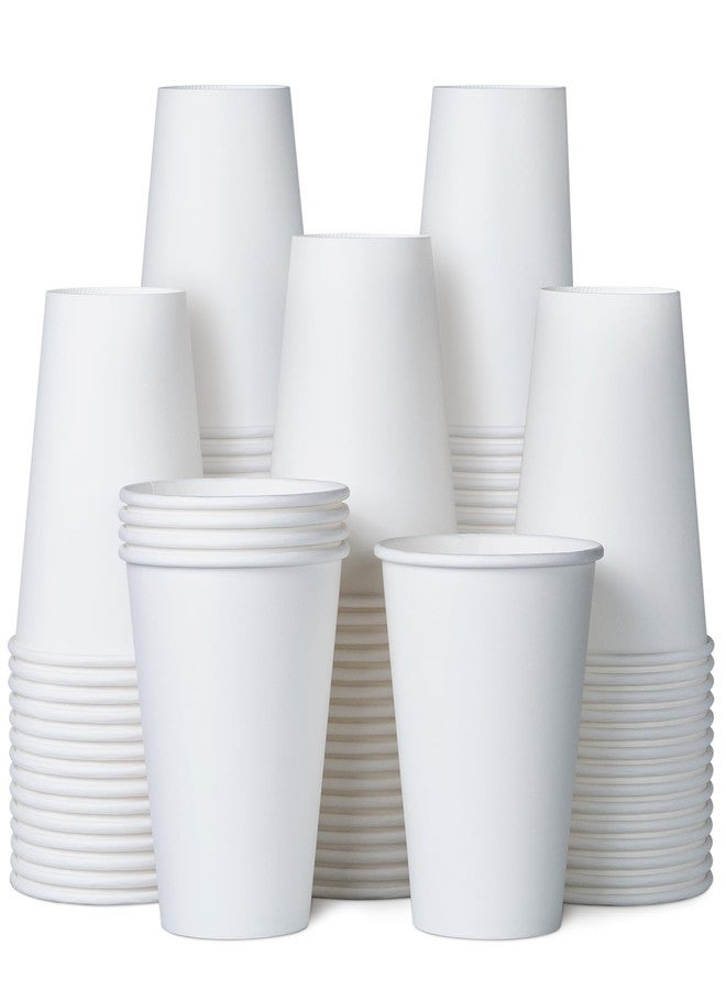 MATICAN Disposable Coffee Cups, 100-Pack 8-oz Bulk Paper Cups for Hot or Cold Drinks, White Cups for Office, Parties, and To-Go Use (No Lids) - Image 1