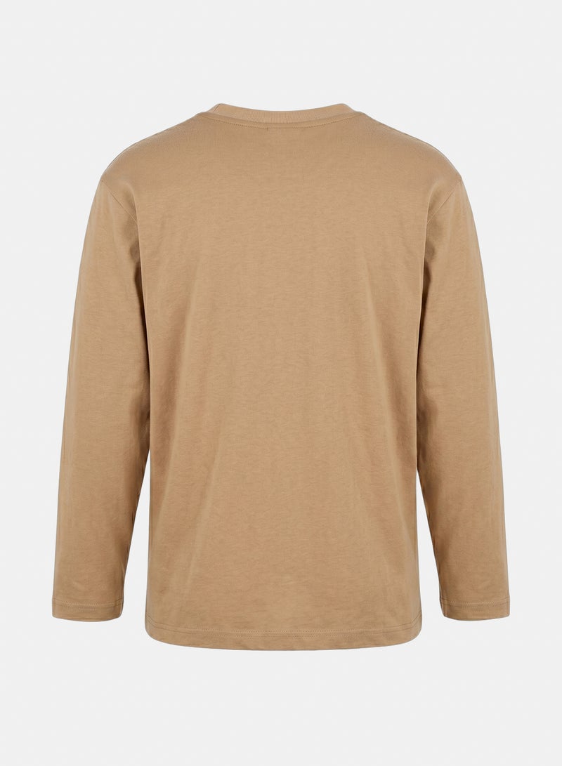 Andora Cotton Printed T-Shirt - Beige - Image 3